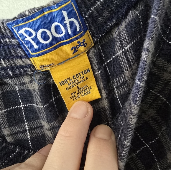 VINTAGE Disney Pants Mens L Winnie The Pooh Eeyore Flannel Pajama Bottoms - Picture 5 of 9
